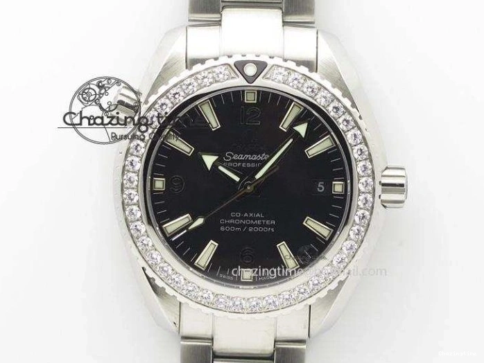 0705 ComfortFit Planet Ocean 45mm GMT DLC JHF Best Edition Black Dial On Rubber Strap A 8194